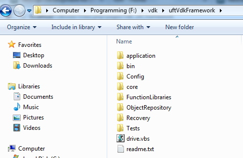 VDK UFT Directory Structure
