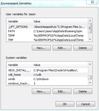 VDK home in environment variables